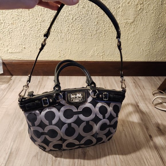 Euc Coach Madison Op Art Black 2way Shoulder Bag Or Handbag c - Picture 10 of 12